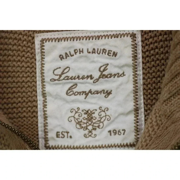 Ralph Lauren Jeans Co. Women's Sweater-Size XL-Neck Zip-3/4 Sleeves - Picture 3 of 8